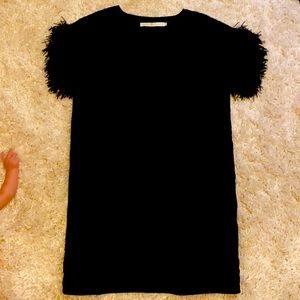 Marie Olive Black dress with frills on the sleeves